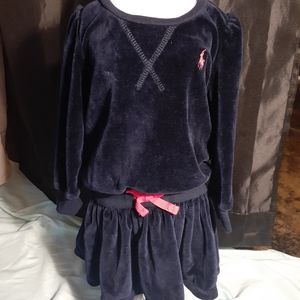 Ralph Lauren Blue Velour Dress w/ Knickers